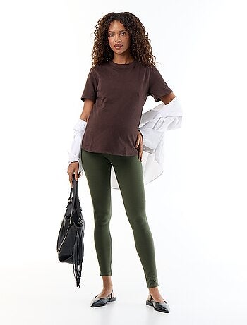 Leggings de grávida compridas em jersey lisa