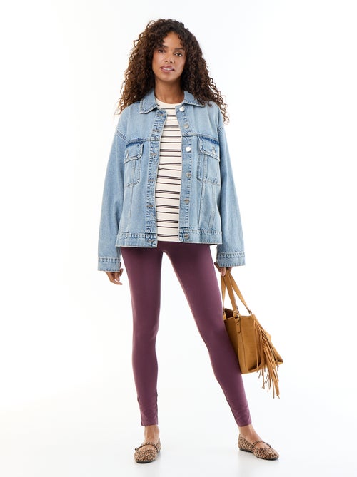 Leggings de grávida compridas em jersey lisa - Kiabi