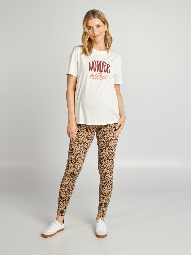 Leggings de grávida leopardo BEGE - Kiabi