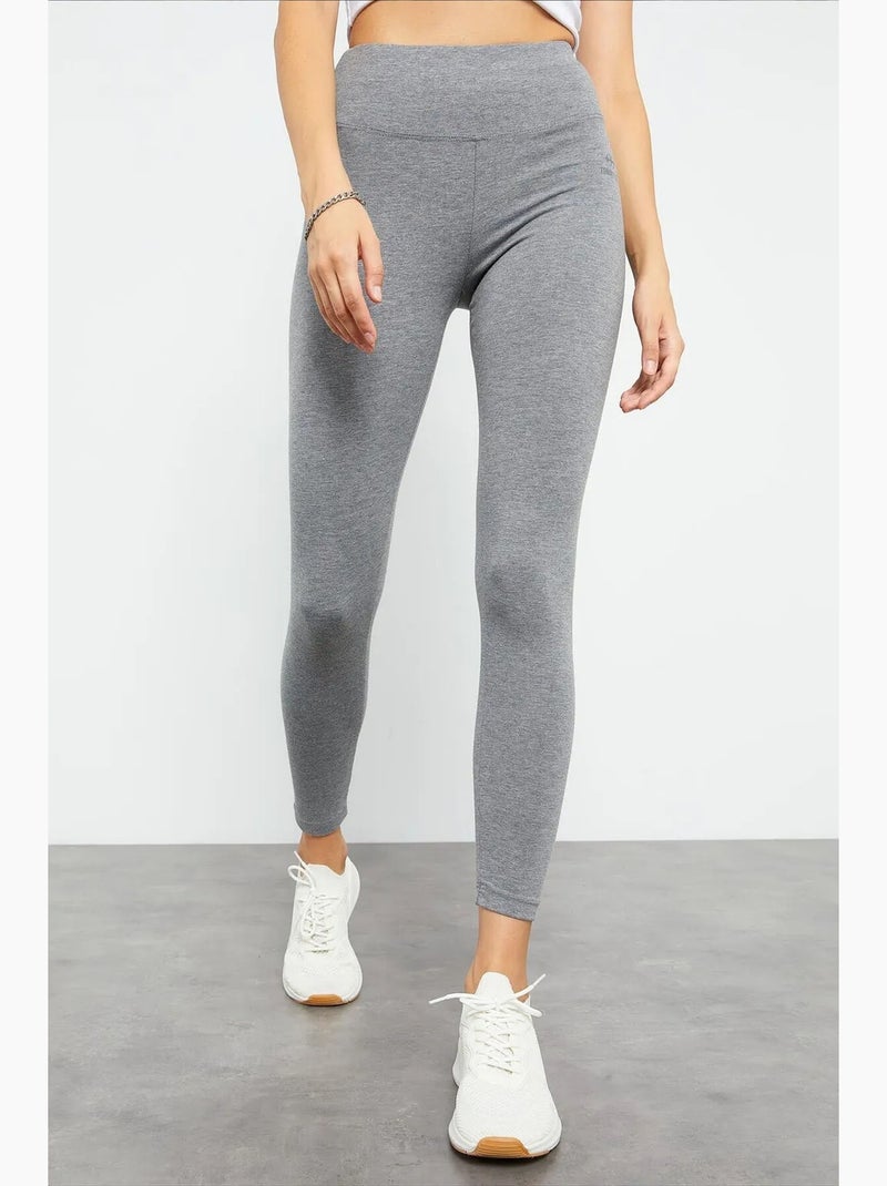Leggings de jersey de algodão e lycra de cintura subida tommy Azul-marinho - Kiabi