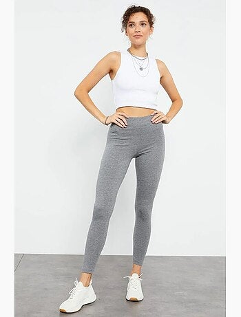 Leggings de jersey de algodão e lycra de cintura subida tommy