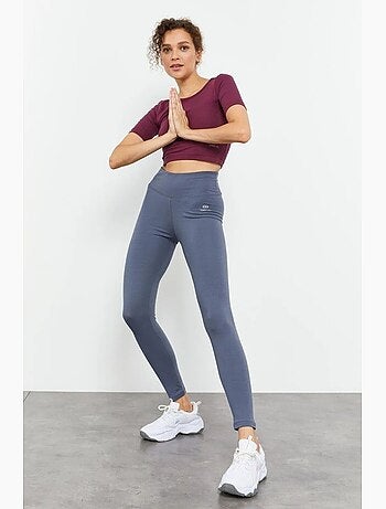 Leggings de jersey de algodão e lycra de cintura subida tommy