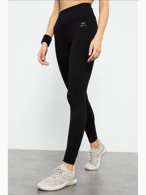 Leggings de jersey de algodão e lycra de cintura subida tommy - Kiabi Leggings de jersey de algodão e lycra de cintura subida tommy - Kiabi