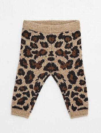 Leggings de leopardo em tricô