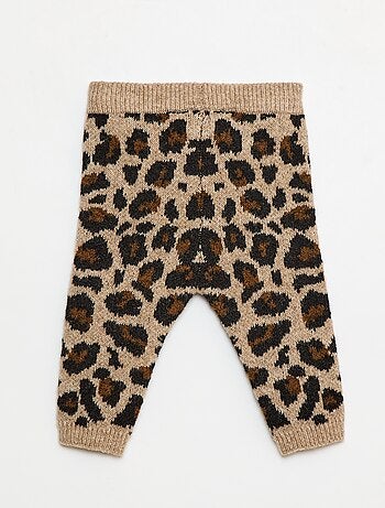 Leggings de leopardo em tricô
