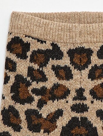 Leggings de leopardo em tricô