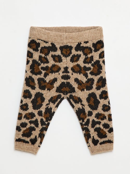 Leggings de leopardo em tricô - Kiabi