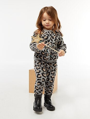 Leggings de leopardo em tricô