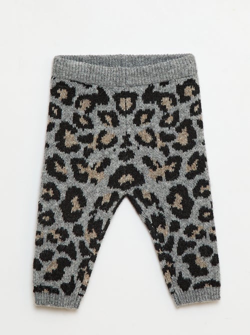 Leggings de leopardo em tricô - Kiabi