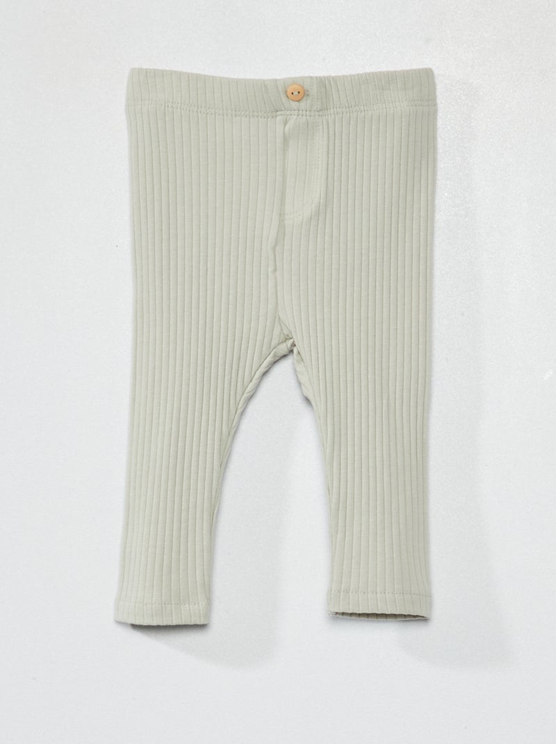 Leggings de malha canelada CINZA - Kiabi