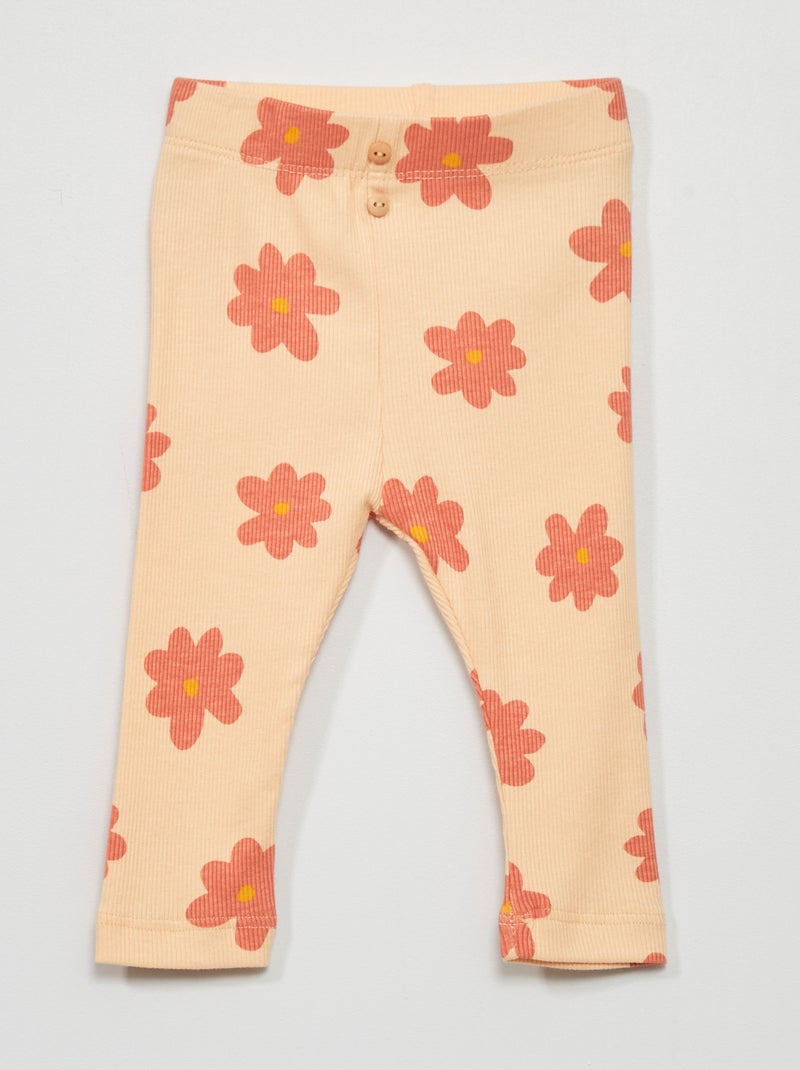 Leggings de malha canelada LARANJA - Kiabi