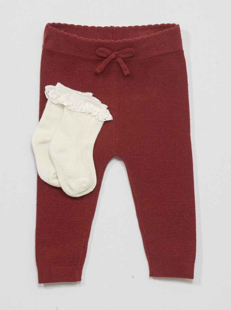 Leggings de malha compacta Castanho - Kiabi