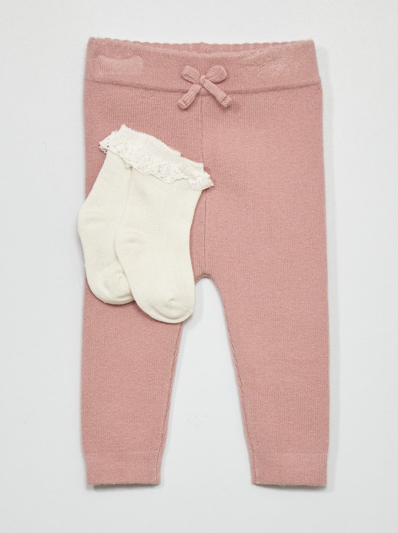 Leggings de malha compacta Rosa Velho - Kiabi