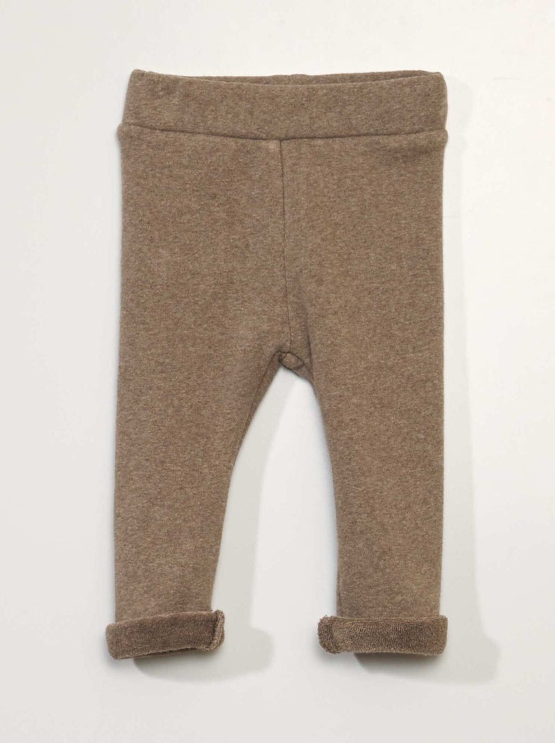 Leggings de malha elástica BEGE - Kiabi