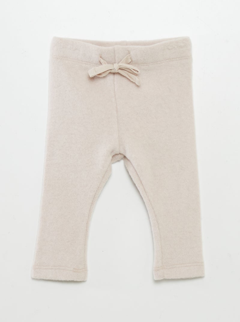 Leggings de malha peluche BEGE - Kiabi