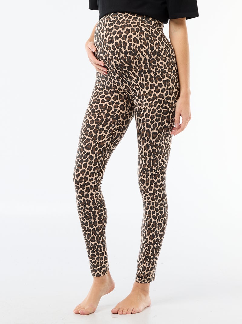 Leggings de maternidade com estampado Bege - Kiabi
