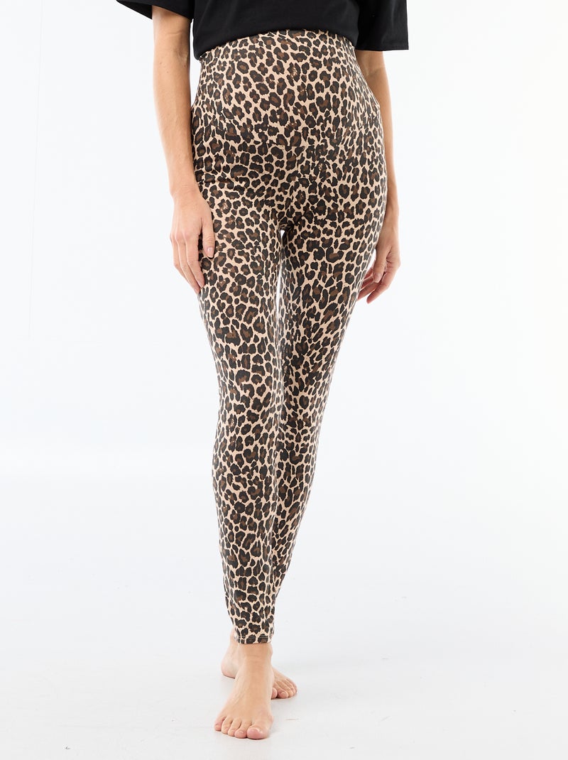 Leggings de maternidade com estampado Bege - Kiabi