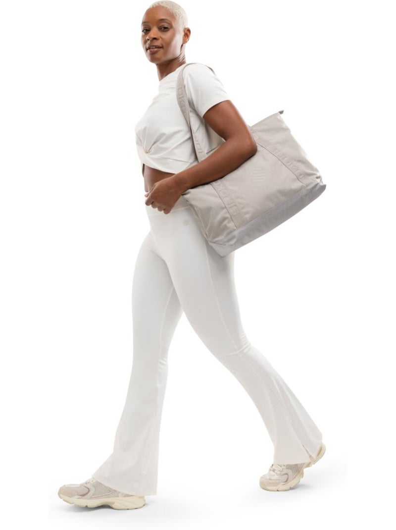Leggings de treino à boca de sino para mulher Branco - Kiabi