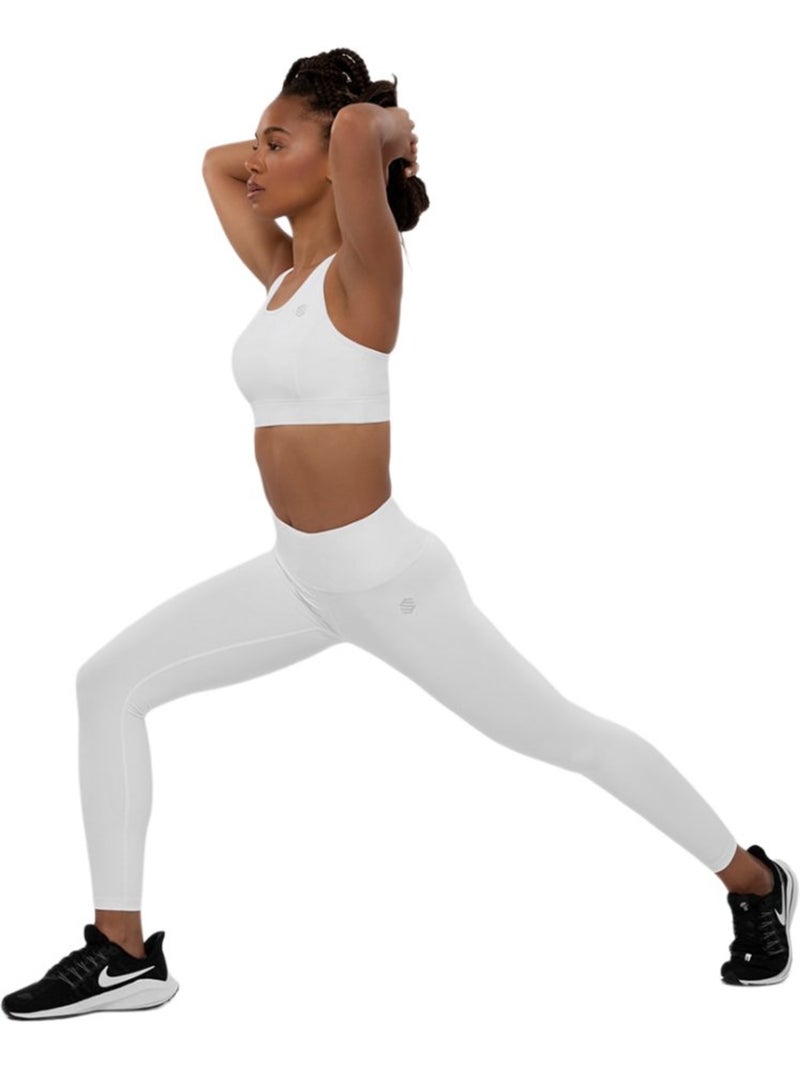 Leggings de treino de cintura média Branco - Kiabi