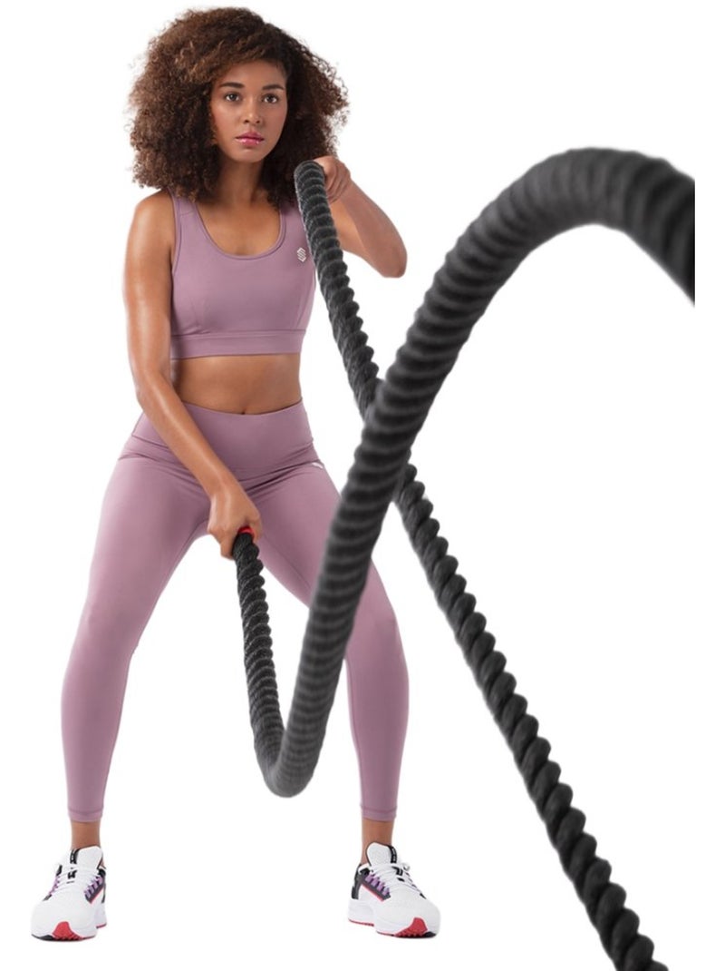 Leggings de treino de cintura média Malva - Kiabi