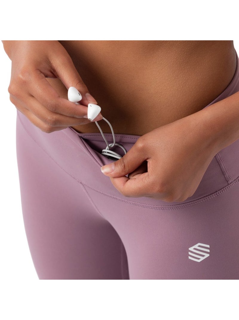 Leggings de treino de cintura média Malva - Kiabi