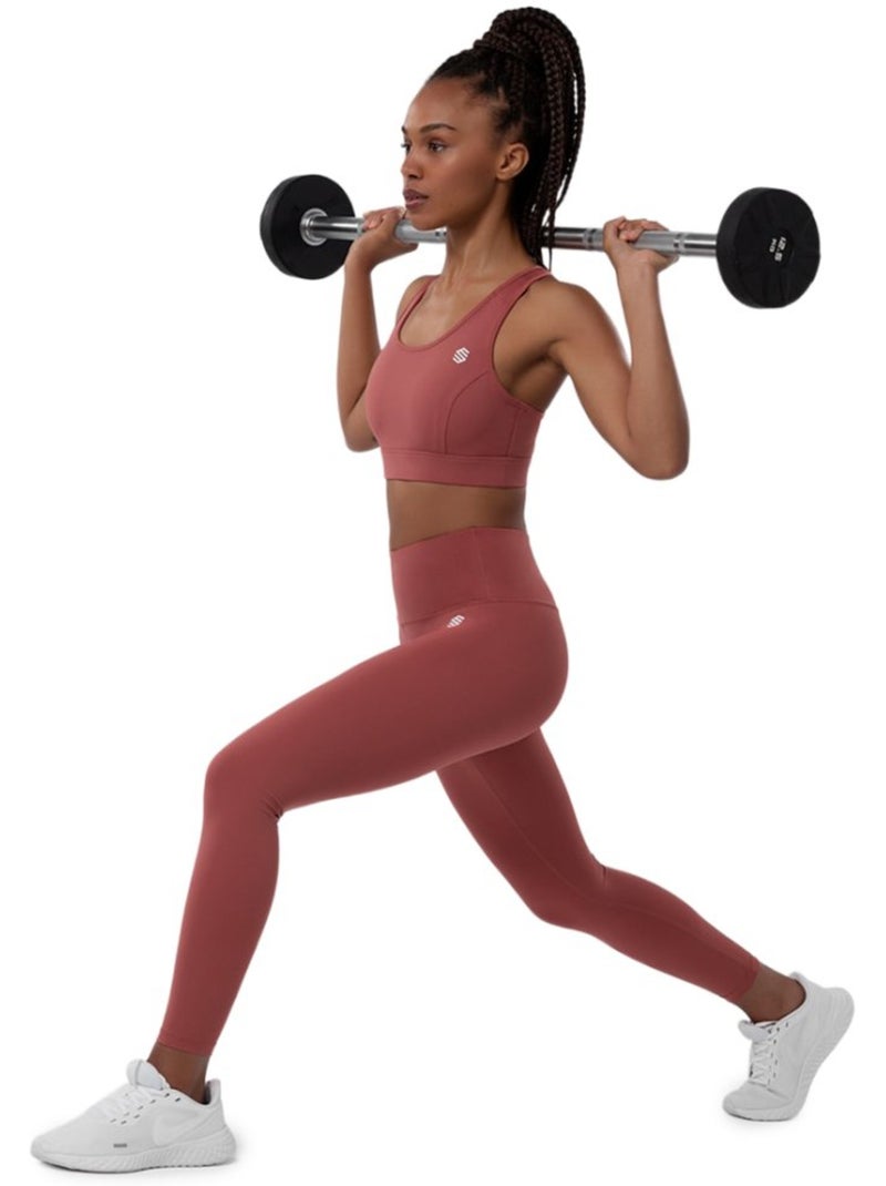 Leggings de treino de cintura média Terracota - Kiabi