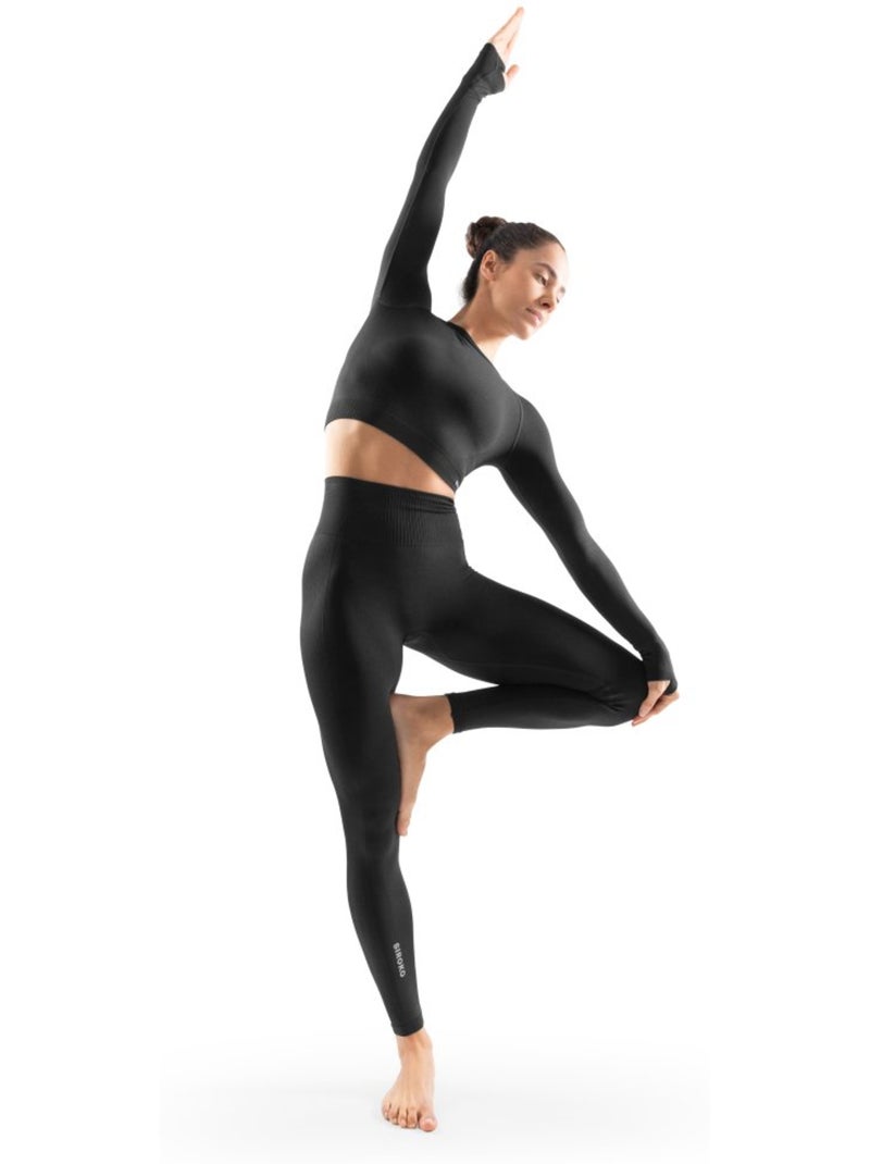 Leggings de treino sem costuras para mulher Preto - Kiabi