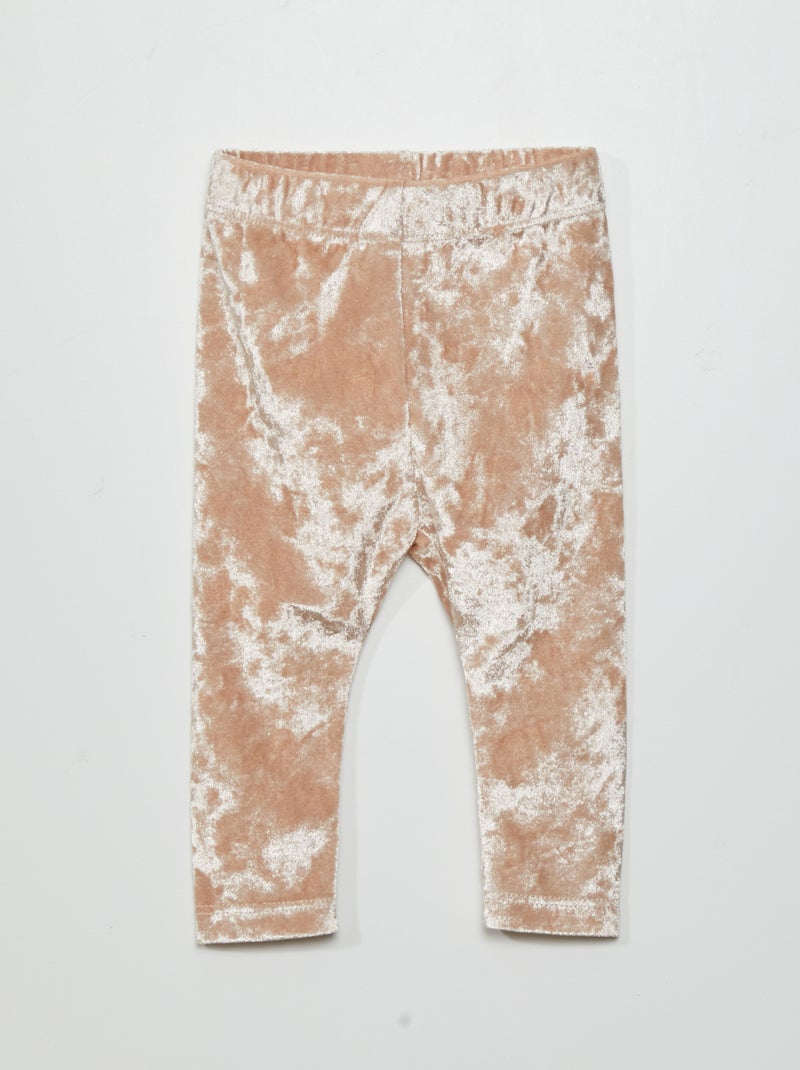 Leggings de veludo acetinado BEGE - Kiabi