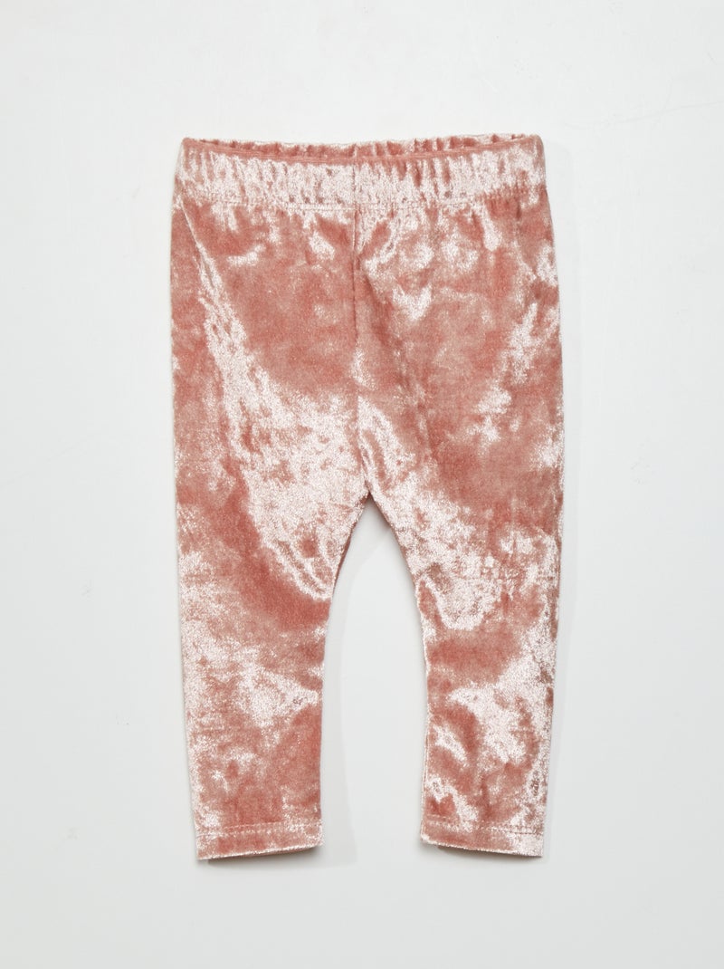 Leggings de veludo acetinado ROSA - Kiabi