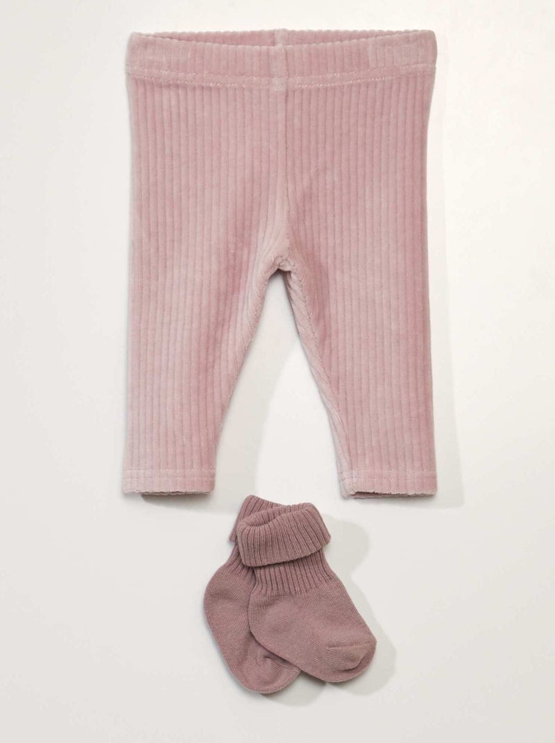 Leggings de veludo + meias VIOLETA - Kiabi