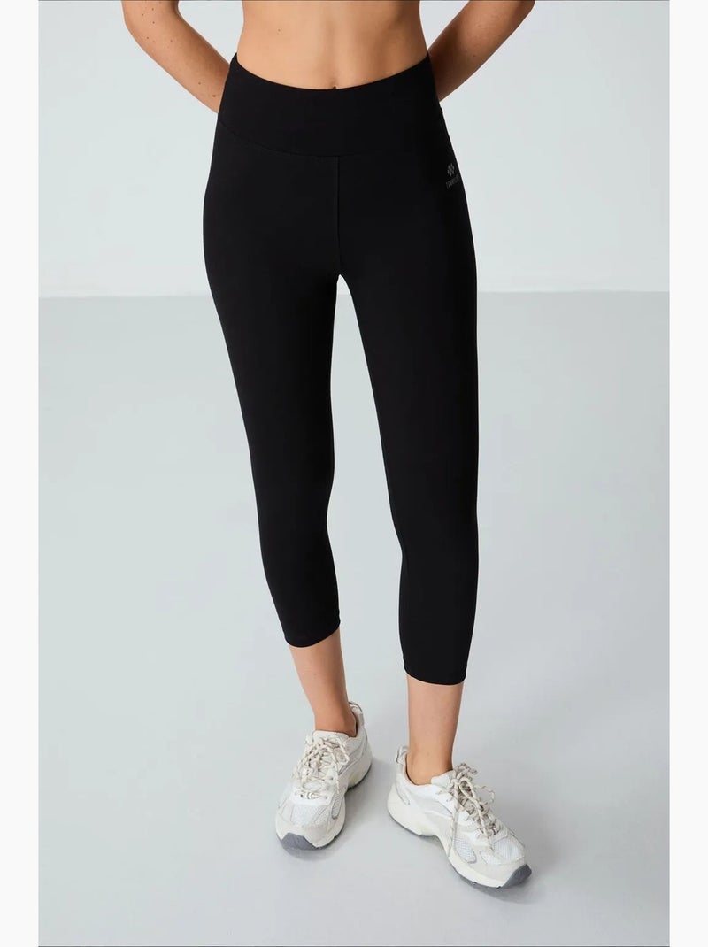 Leggings desportivas capri de cintura subida tommy Preto - Kiabi