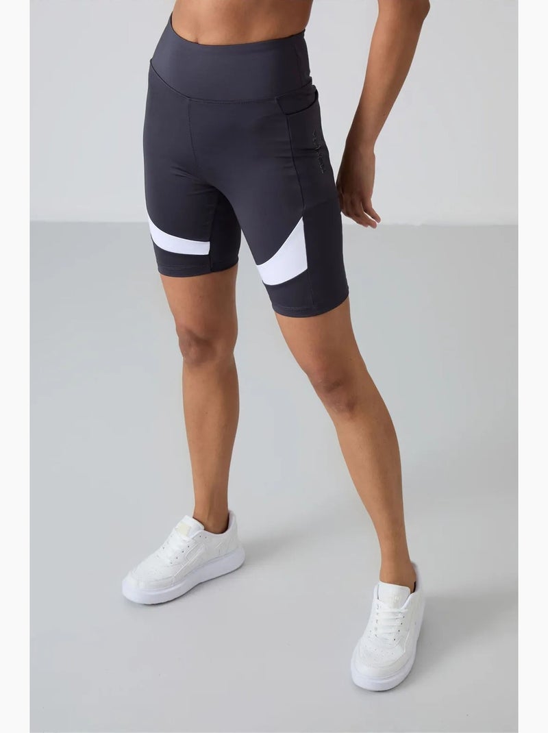 Leggings desportivos curtos de cintura subida tommy Cinza-branco - Kiabi