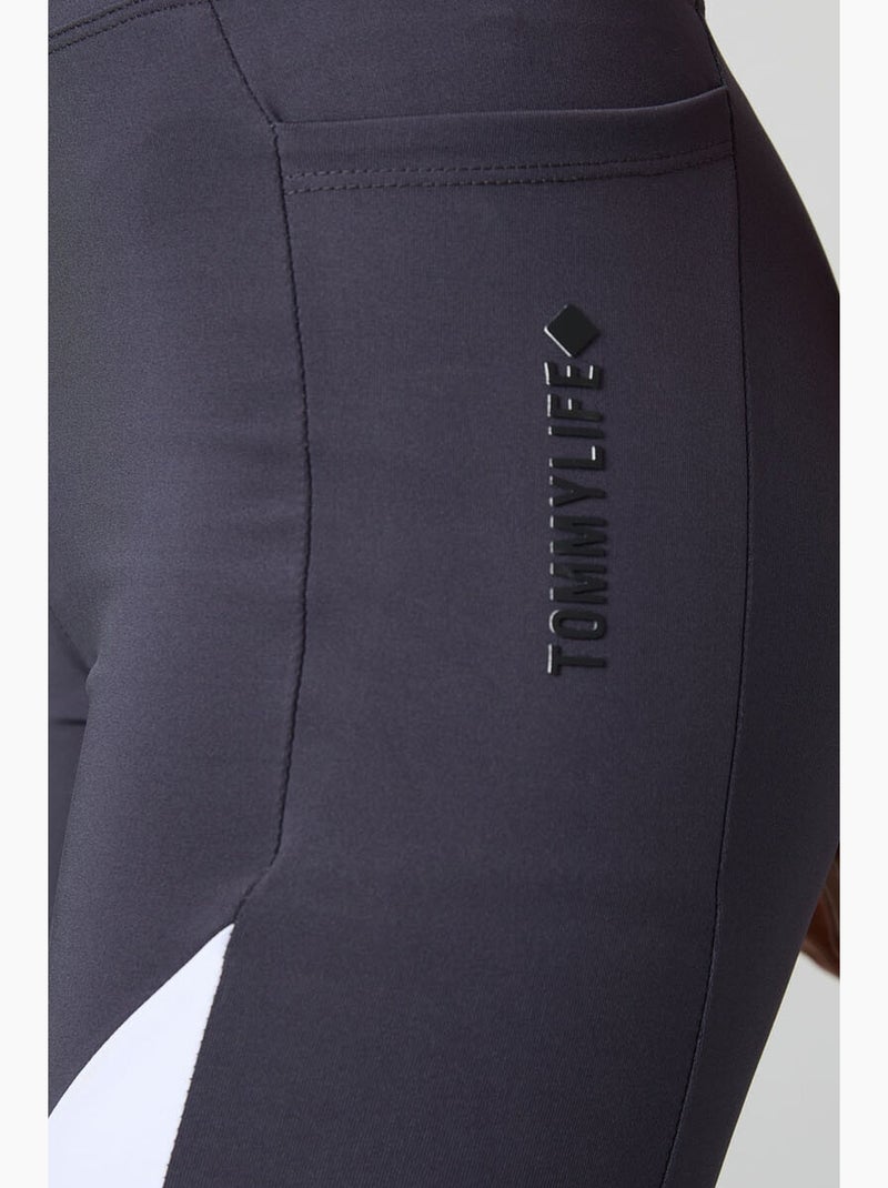 Leggings desportivos curtos de cintura subida tommy Cinza-branco - Kiabi