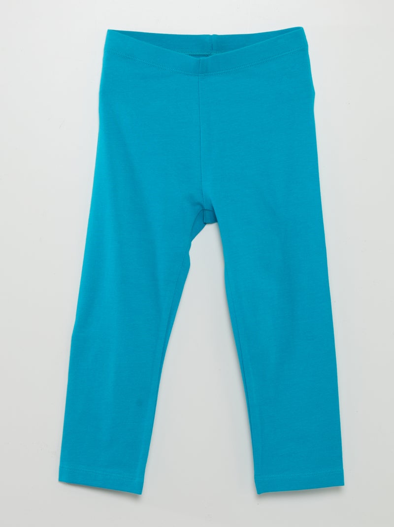 Leggings elásticas com corte 3/4 abaixo do joelho AZUL - Kiabi