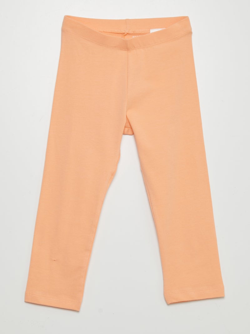 Leggings elásticas com corte 3/4 abaixo do joelho LARANJA - Kiabi