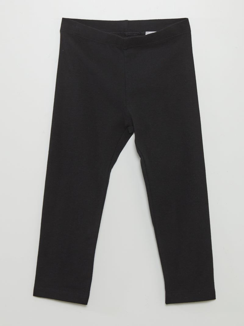 Leggings elásticas com corte 3/4 abaixo do joelho Preto - Kiabi