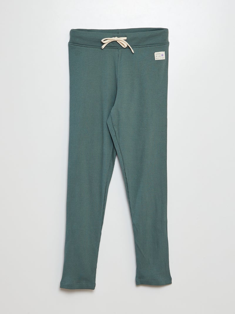 Leggings elásticas nervuradas VERDE - Kiabi