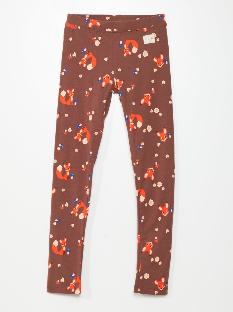 Leggings em jersey com estampado BRANCO - Kiabi