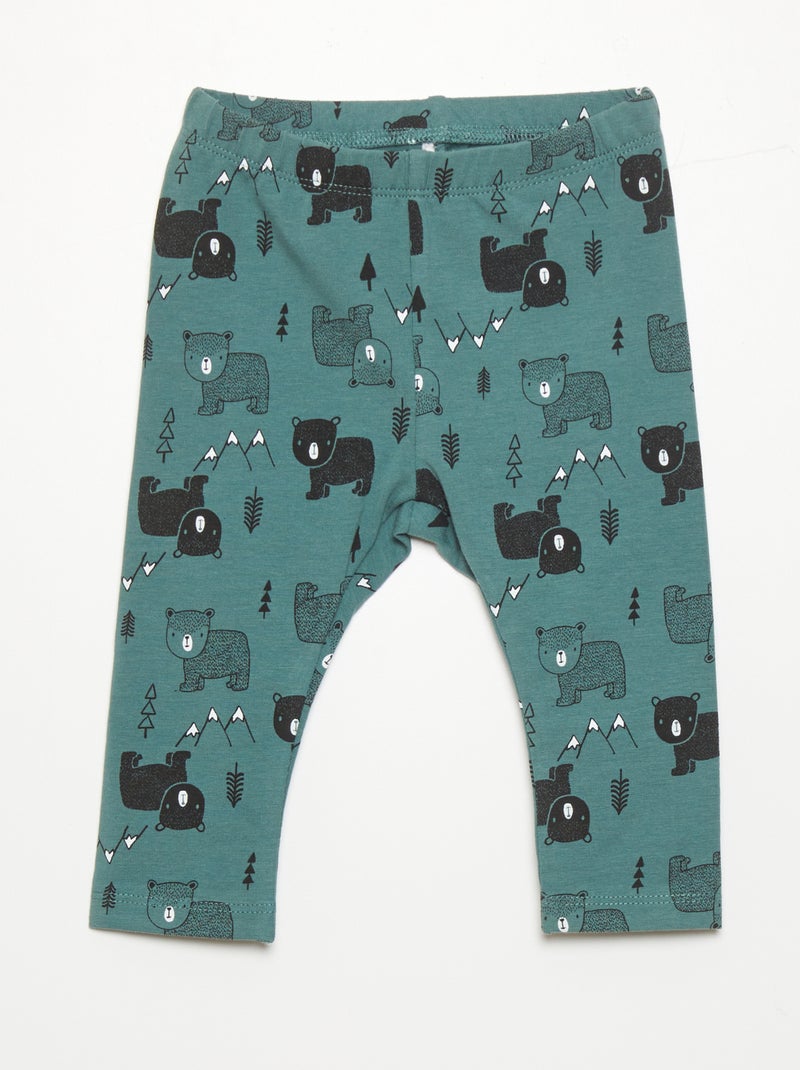 Leggings em jersey com estampado VERDE - Kiabi