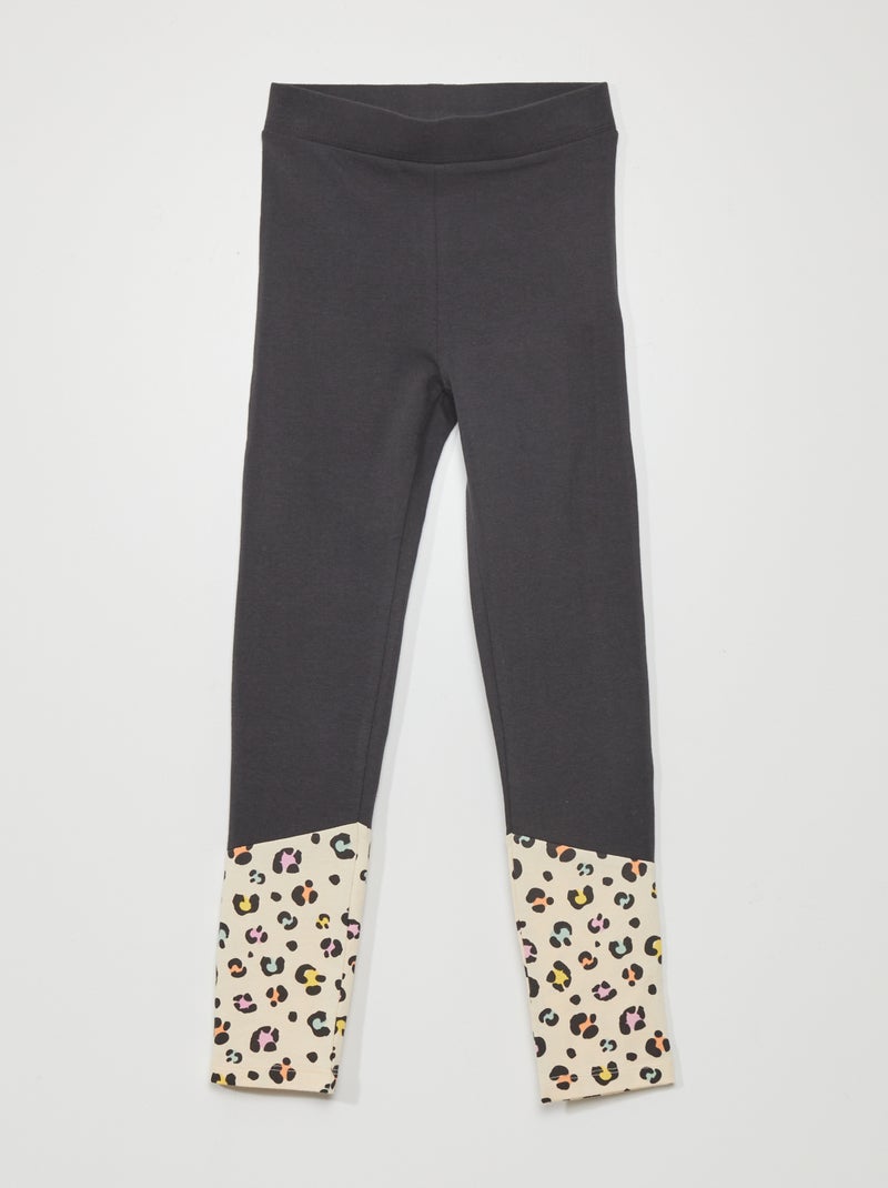 Leggings em jersey com parte inferior leopardo BEGE - Kiabi