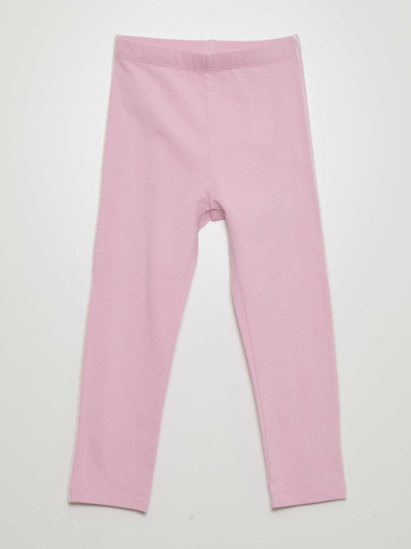 Leggings em jersey elástico com cós elástico ROSA - Kiabi