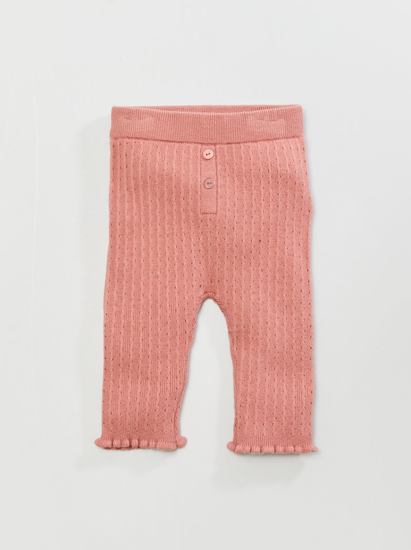 Leggings em malha ajurada + meias - 2 peças ROSA - Kiabi
