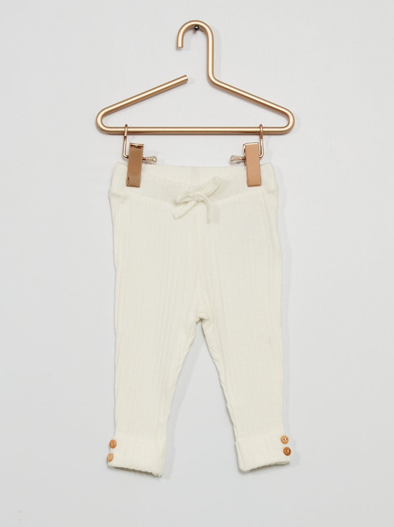Leggings em malha Branco - Kiabi