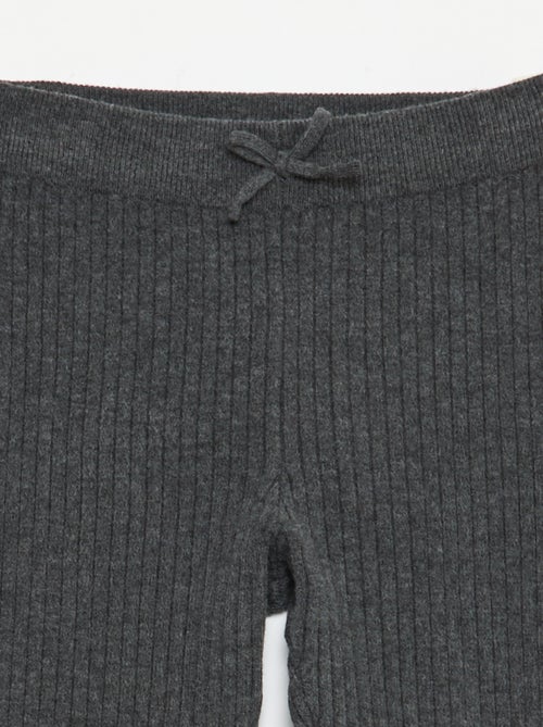 Leggings em malha canelada lisa - Kiabi