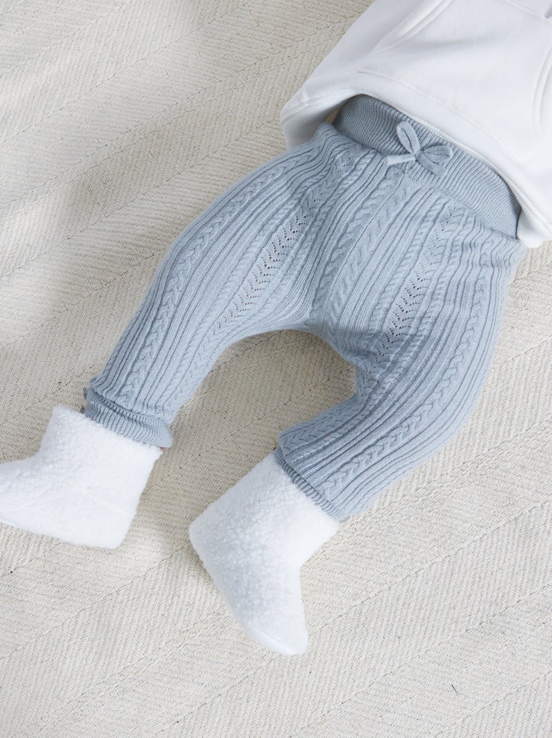 Leggings em malha de fantasia Azul Acinzentado - Kiabi