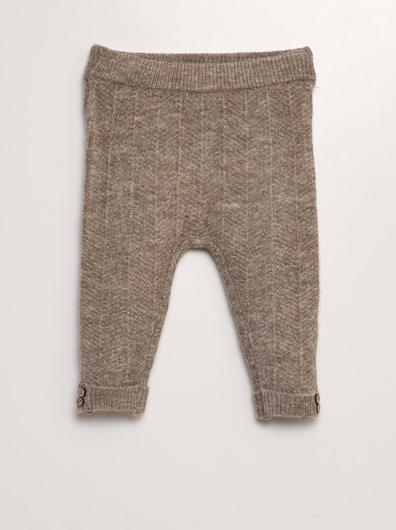 Leggings em malha de tricô CASTANHO - Kiabi