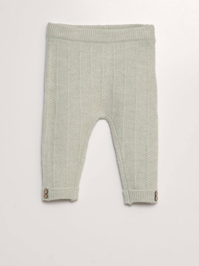 Leggings em malha de tricô VERDE - Kiabi
