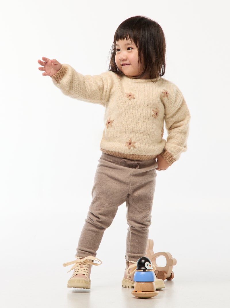 Leggings em malha macia Bege - Kiabi