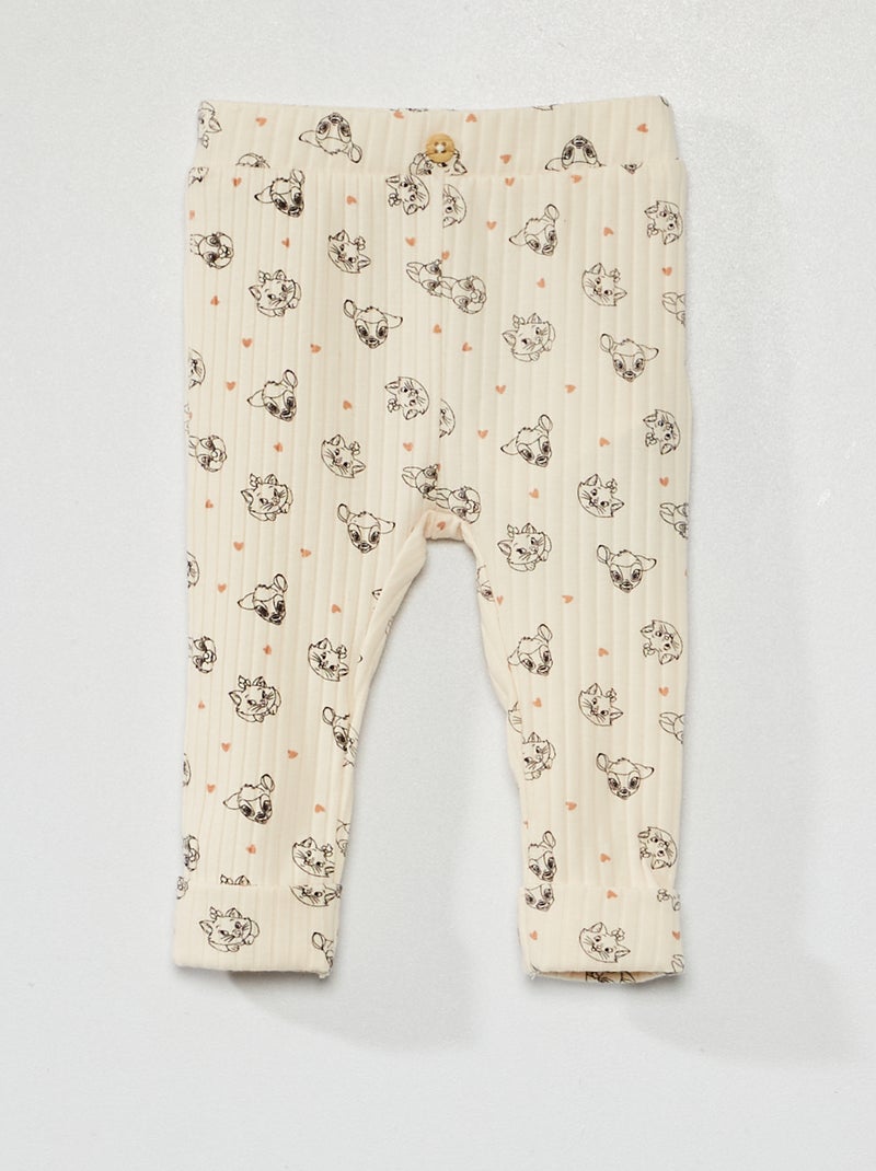 Leggings em malha nervurada 'Disney' BRANCO - Kiabi