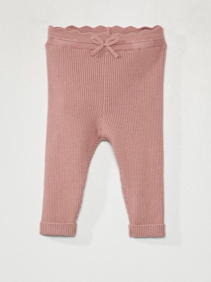 Leggings em malha nervurada ROSA - Kiabi